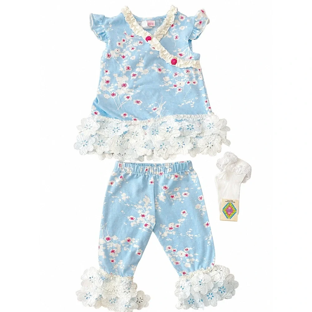 Boutique 18m Baby Girls Clothing Lot NWT 9pc Outfits Dresses Baby Sara Unicorns